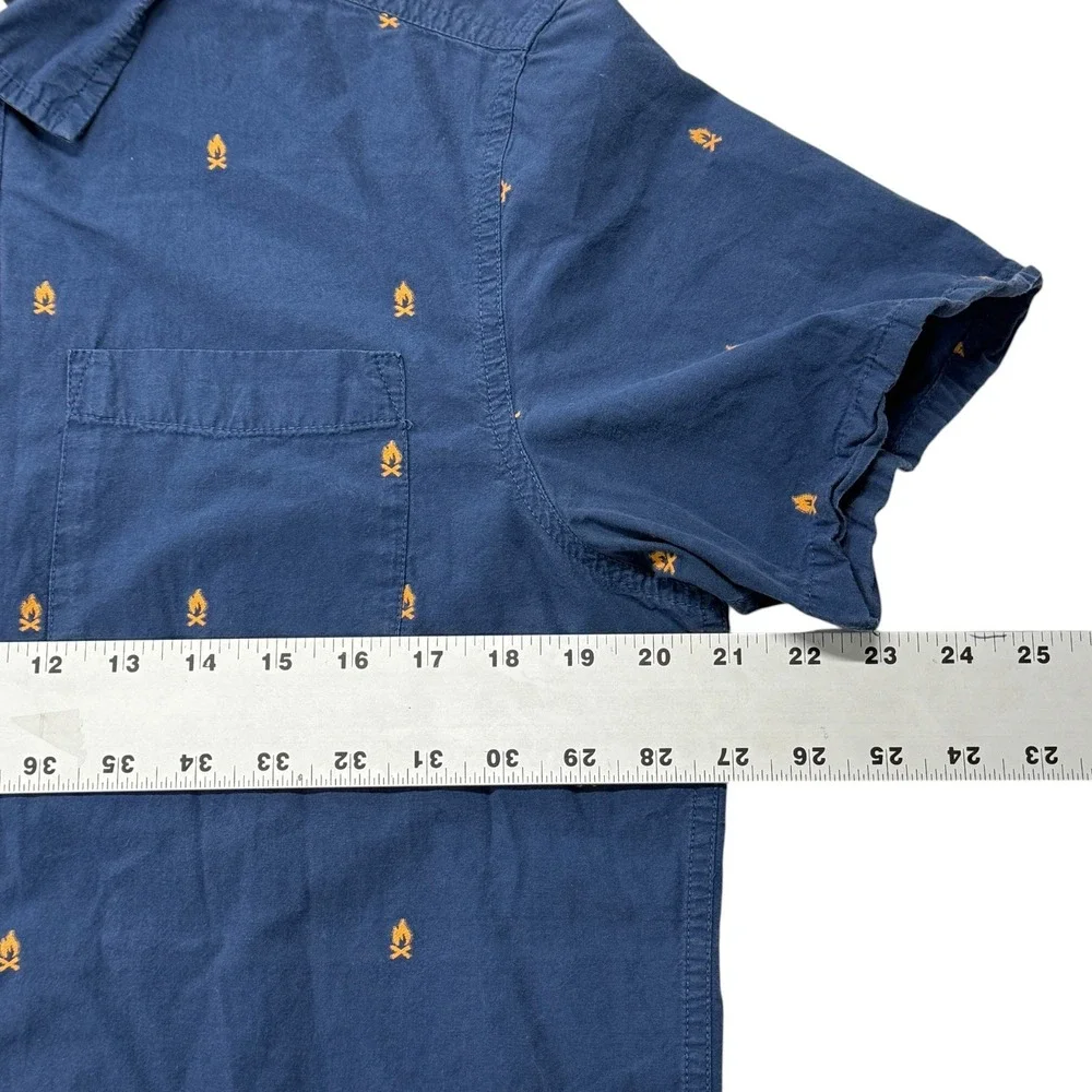 The North Face Blue Campfire Print‎ Baytrail Jacquard Short-Sleeve Shirt Mens M